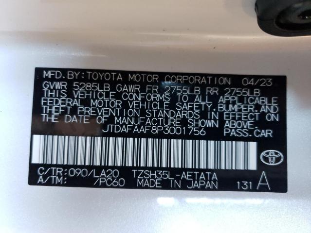 2023 TOYOTA CROWN PLAT - JTDAFAAF8P3001756