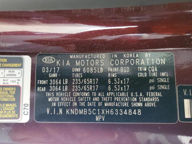 KNDMB5C1XH6334848 KIA SEDONA LX