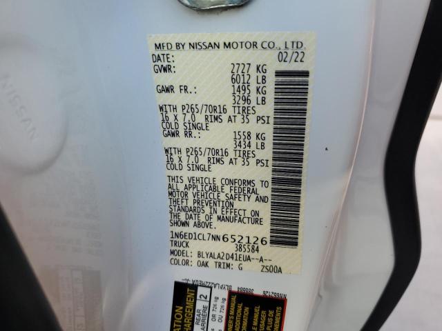 1N6ED1CL7NN652126 Nissan FRONTIER S
