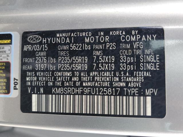 2015 HYUNDAI SANTA FE G - KM8SRDHF9FU125817