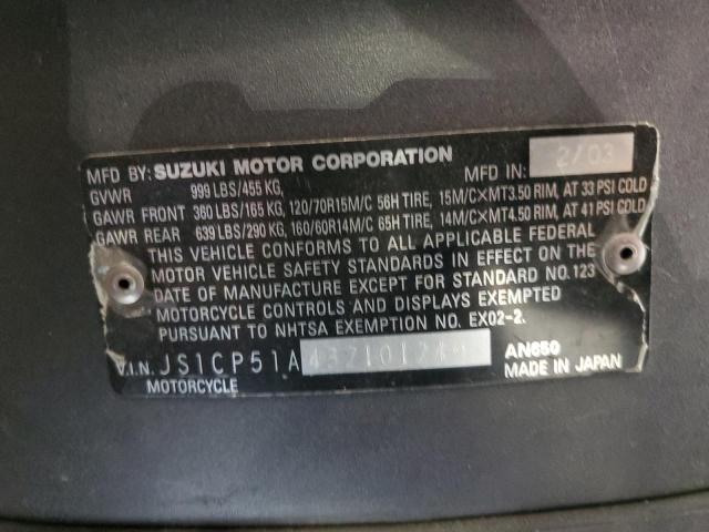 2003 SUZUKI AN650 K3 JS1CP51A432101249