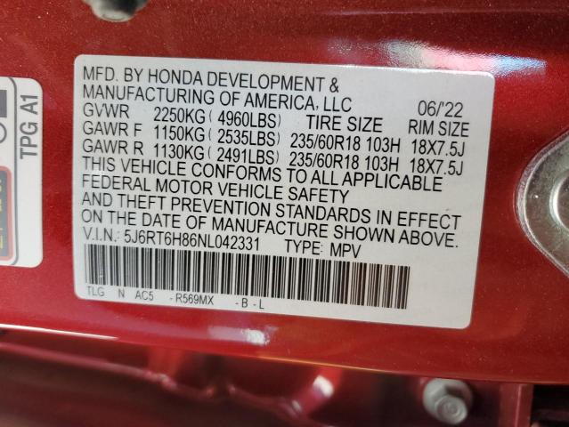 5J6RT6H86NL042331 Honda CR-V EXL