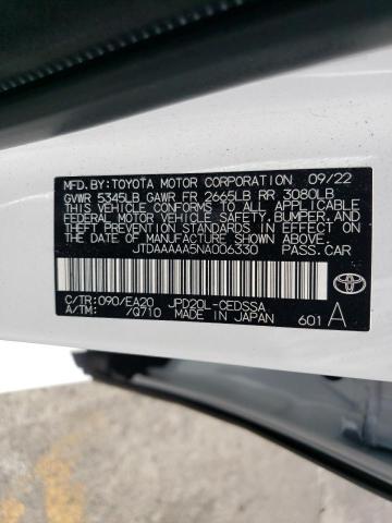 2022 TOYOTA MIRAI LE JTDAAAAA5NA006330