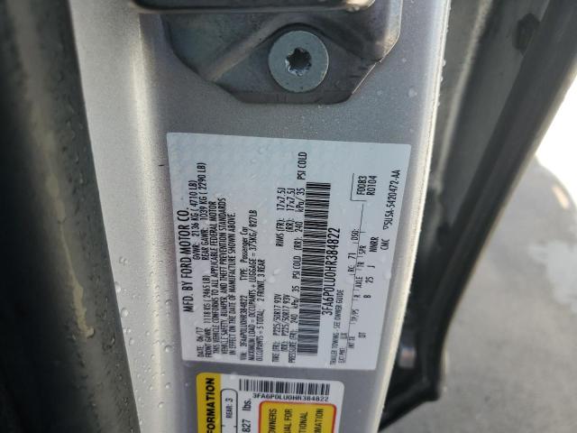 3FA6P0LU0HR384822 Ford Fusion Se Hybrid