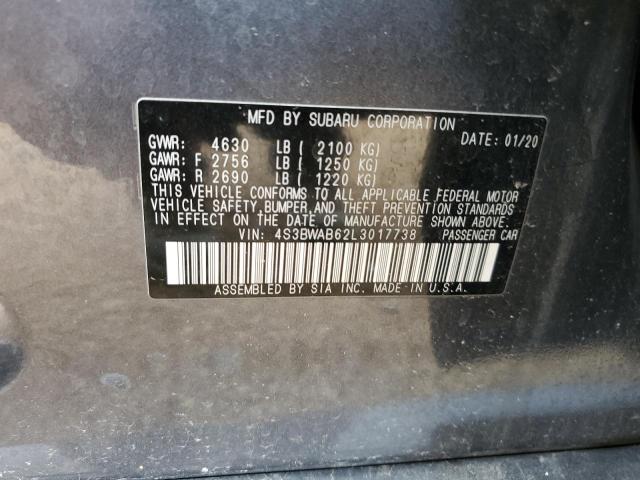 2020 SUBARU LEGACY 4S3BWAB62L3017738