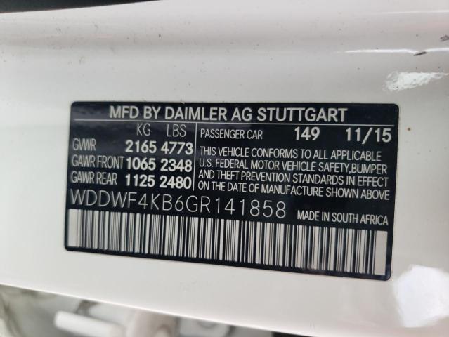 WDDWF4KB6GR141858 2016 MERCEDES-BENZ C-CLASS, photo no. 12