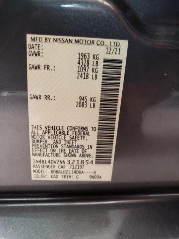1N4BL4DV7NN321854 Nissan ALTIMA SV