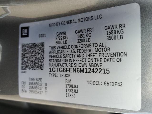 2021 GMC CANYON AT4 1GTG6FEN6M1242215