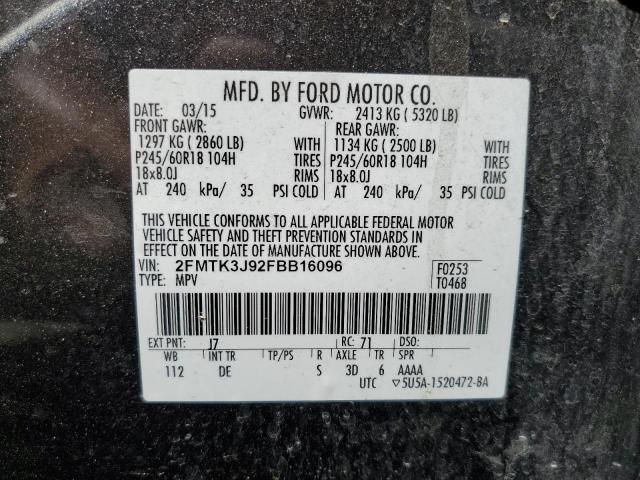 2FMTK3J92FBB16096 Ford EDGE SEL