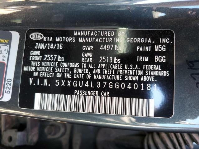 5XXGU4L37GG040181 KIA OPTIMA EX
