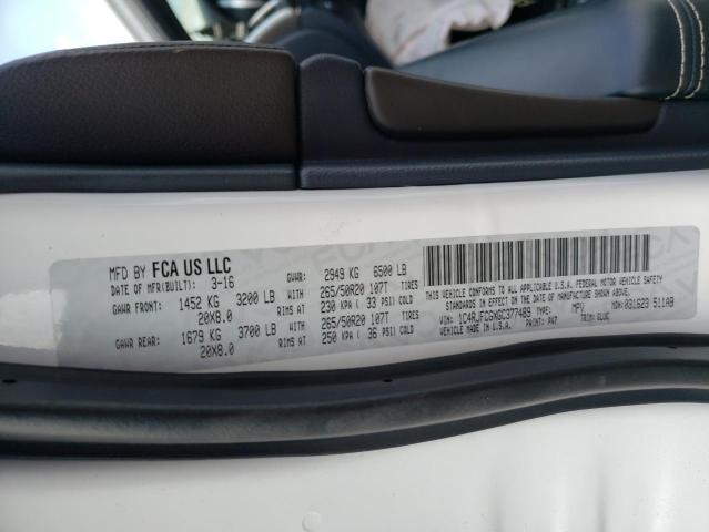 1C4RJFCGXGC377489 Jeep Grand Cherokee Overland
