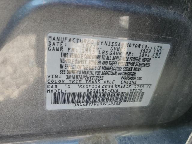 3N1AB7AP2HY212552 Nissan SENTRA S