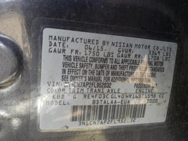 3N1CN7AP2FL952032 Nissan VERSA S