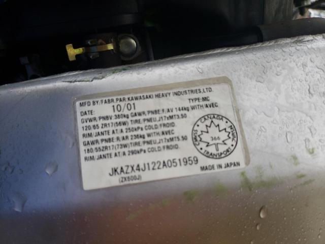 2002 KAWASAKI ZX600 J1 - JKAZX4J122A051959