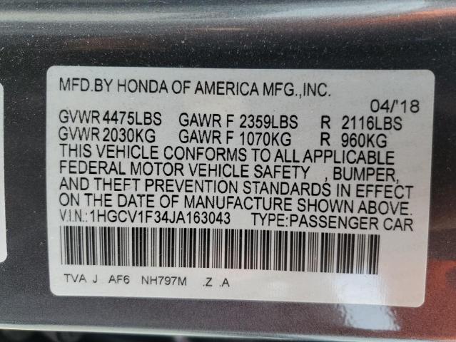 1HGCV1F34JA163043 Honda Accord Sport