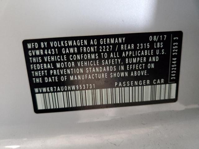 2017 VOLKSWAGEN E-GOLF SE - WVWKR7AU0HW953731