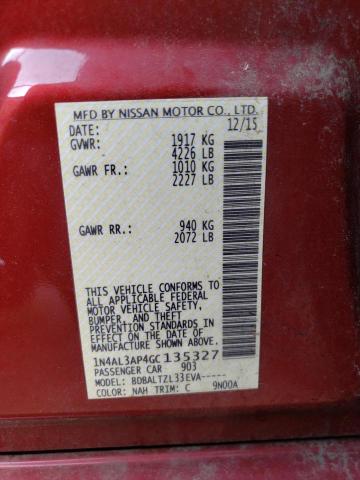 1N4AL3AP4GC135327 Nissan ALTIMA 2.5