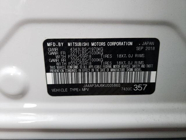 JA4AP3AU6KU005860 Mitsubishi Outlander Sport Es