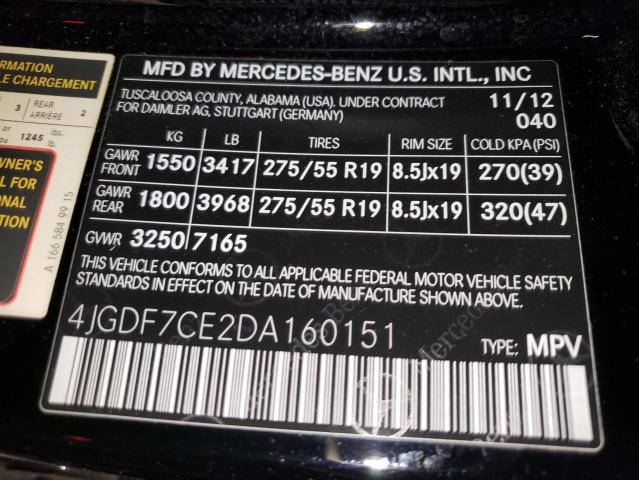 VIN 4JGDF7CE2DA160151 2013 Mercedes-Benz GL-Class, ... no.13