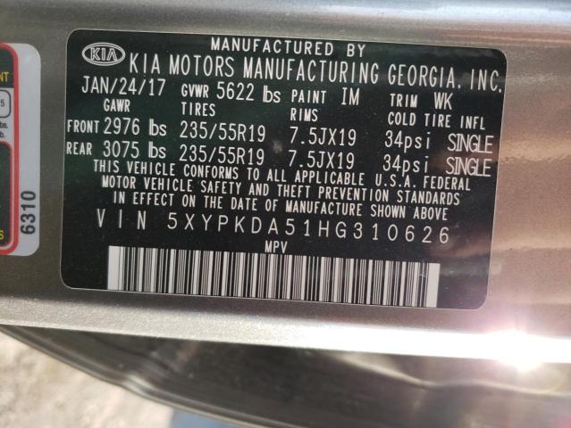 5XYPKDA51HG310626 KIA SORENTO SX