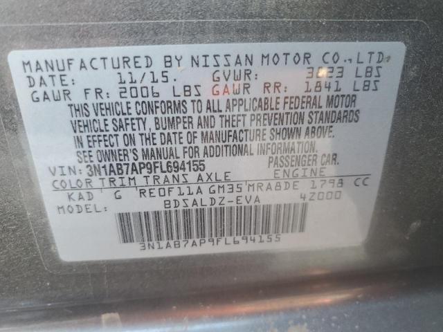 3N1AB7AP9FL694155 Nissan SENTRA S
