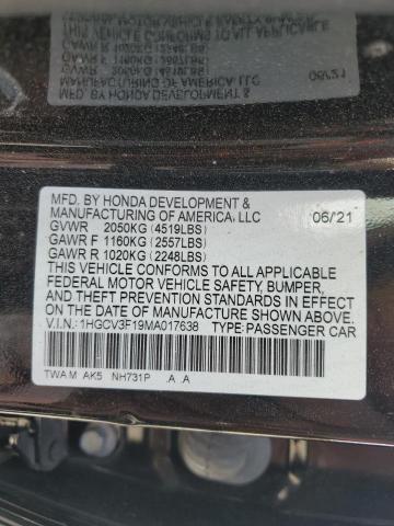 1HGCV3F19MA017638 Honda ACCORD HYBRID