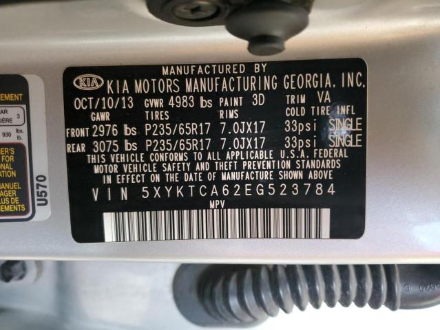 5XYKTCA62EG523784 KIA SORENTO LX