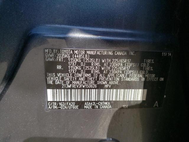 2T3WFREV3FW150626 Toyota Rav4 Xle