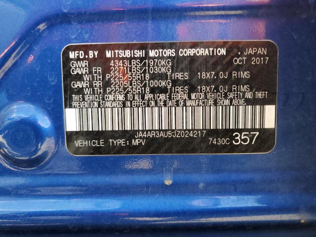 JA4AR3AU5JZ024217 Mitsubishi Outlander Sport Es