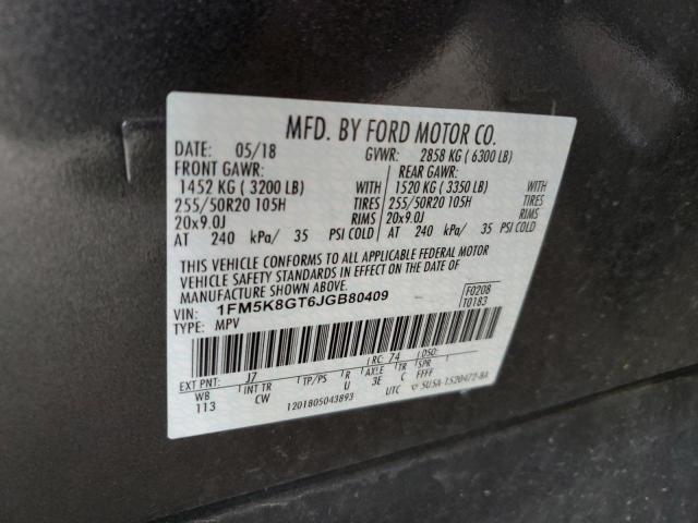 1FM5K8GT6JGB80409 Ford EXPLORER SPORT