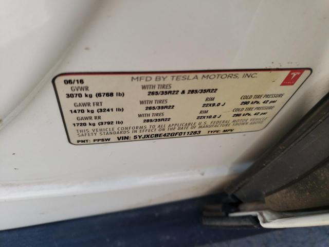 5YJXCBE42GF011283 Tesla MODEL X