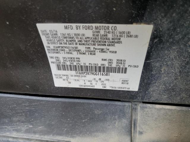 1FAHP2KT9GG116581 Ford TAURUS SHO
