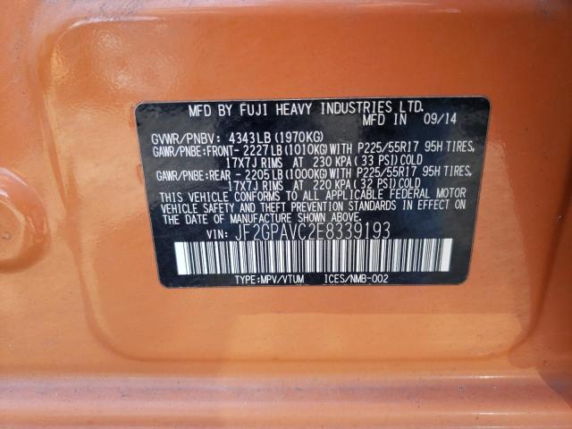 JF2GPAVC2E8339193 Subaru Xv Crosstrek 2.0 Premium