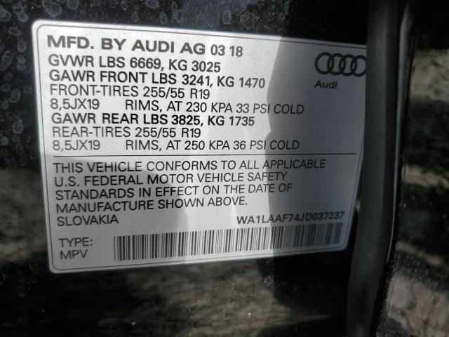 VIN WA1LAAF74JD037237 2018 Audi Q7, Premium Plus no.13