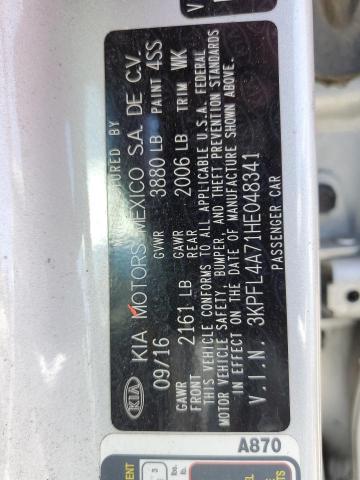 3KPFL4A71HE048341 KIA FORTE LX