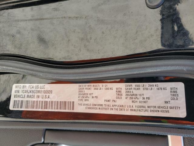 1C4RJKBG0M8100939 Jeep Grand Cherokee L Limited