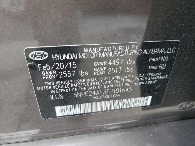 5NPE24AF3FH191645 Hyundai SONATA SE