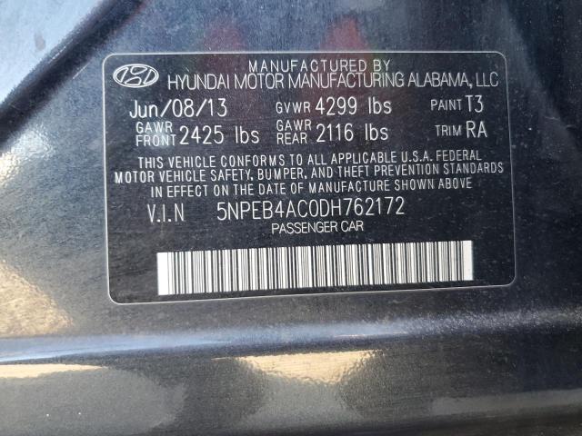 VIN 5NPEB4AC0DH762172 2013 HYUNDAI SONATA no.12