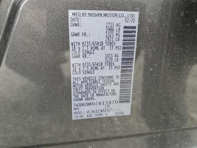 5N1DR2BM3LC611870 Nissan Pathfinder Sv