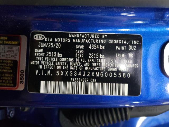 5XXG34J2XMG005580 KIA K5 EX
