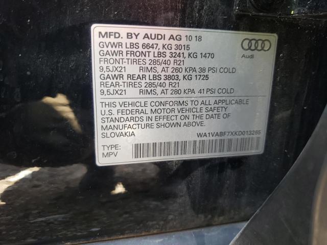 VIN WA1VABF7XKD013265 2019 Audi Q7, Prestige no.12