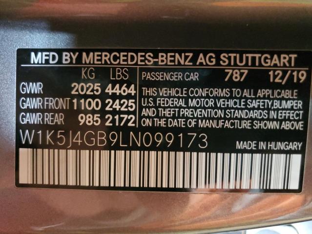 W1K5J4GB9LN099173 Mercedes-Benz CLA 250
