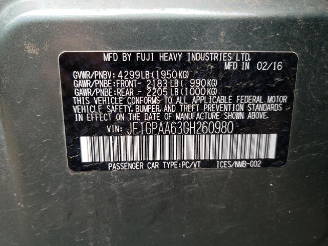 JF1GPAA63GH260980 Subaru Impreza