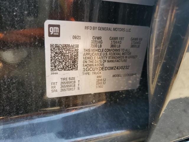 2021 CHEVROLET 1500 SILVE - 1GCUYDED1MZ430232