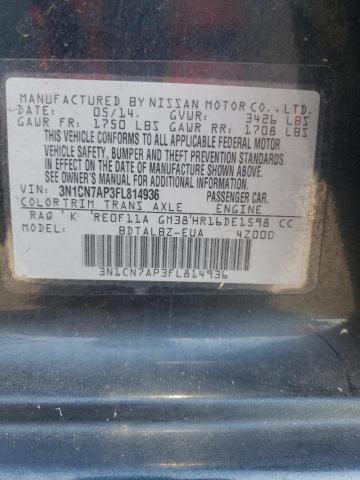 3N1CN7AP3FL814936 Nissan VERSA S
