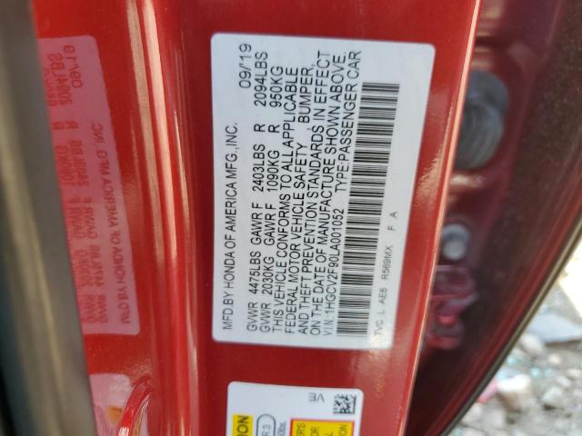 1HGCV2F90LA001052 Honda Accord Touring