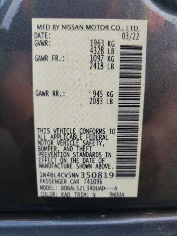 2022 NISSAN ALTIMA SR - 1N4BL4CV5NN350819