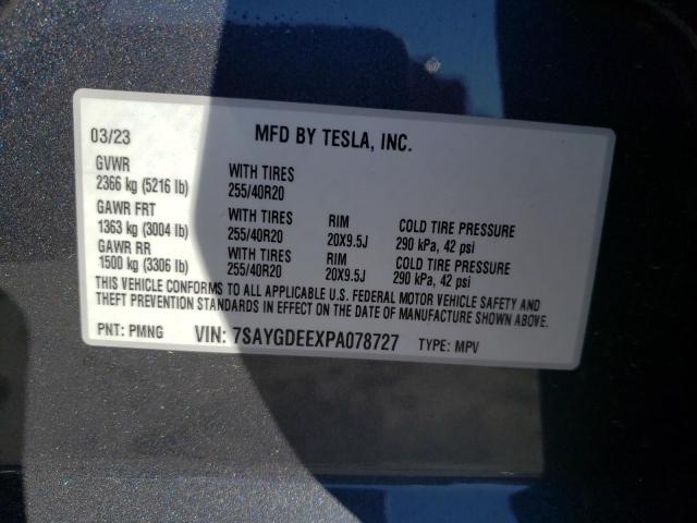 7SAYGDEEXPA078727 Tesla Model Y