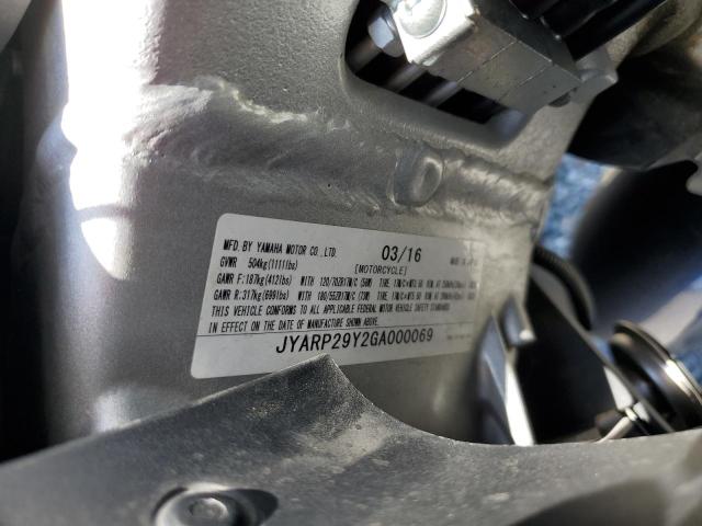 2016 YAMAHA FJR1300 AC JYARP29Y2GA000069