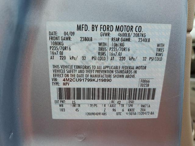 2009 Mercury Mariner VIN: 4M2CU91799KJ19890 Lot: 58890953